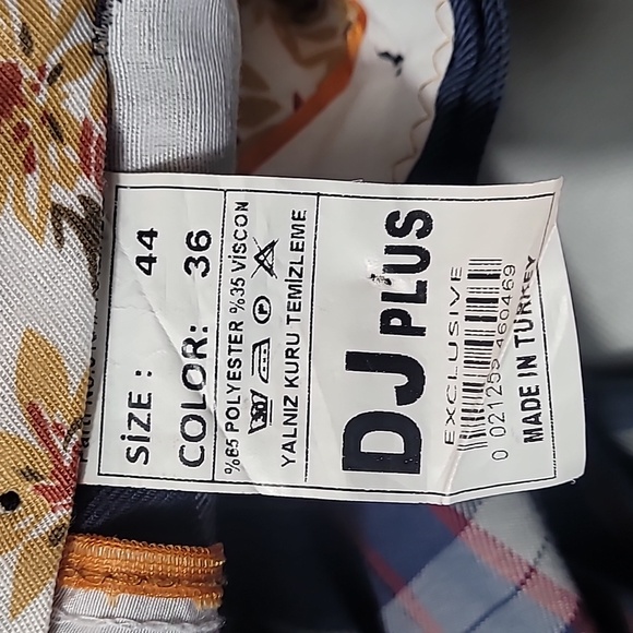 DJ PLUS multi colored plaid slim fit pants size 36 - Picture 3 of 5